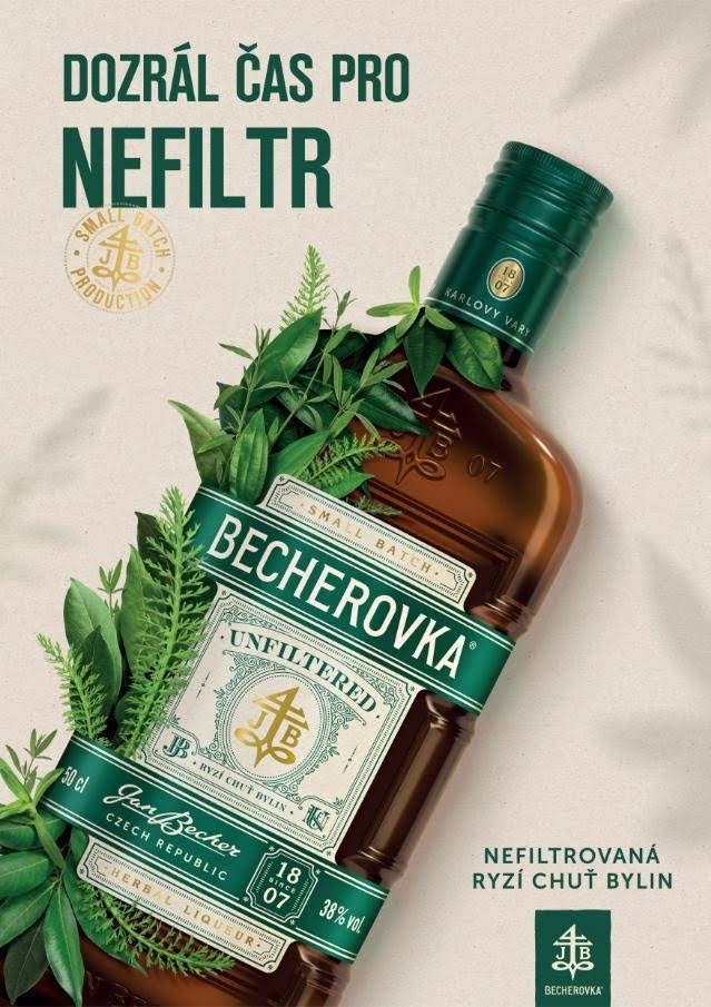 Společnost Jan Becher Pernod Ricard uvádí na trh nový likér Nefiltrovaná Becherovka