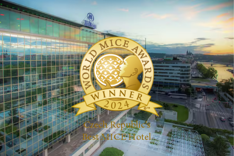 Hilton Prague byl jmenován jako Nejlepší MICE hotel v České republice pro rok 2024 v rámci udílení cen World MICE Travel Awards, foto Hilton Prague